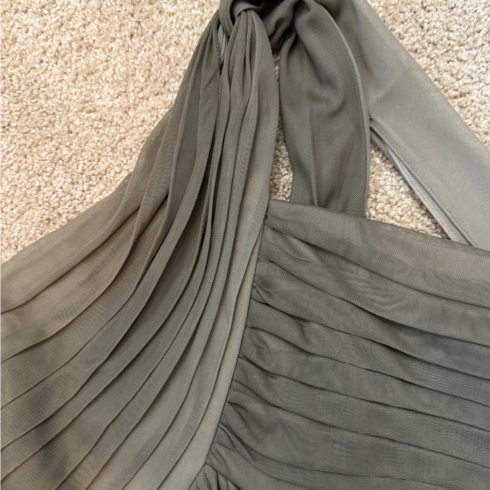 Alex Evenings One Shoulder Tan Dress - Picture 4 of 6